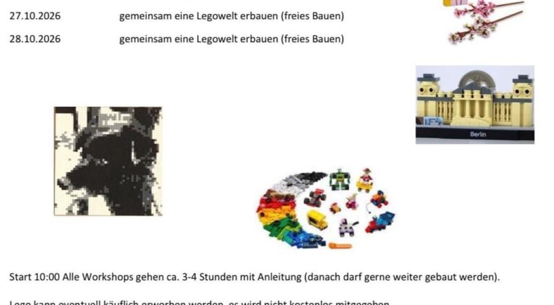 Flyer Herbstworkshops mit Lego 2026 – Sam's Steinescheune Wildberg