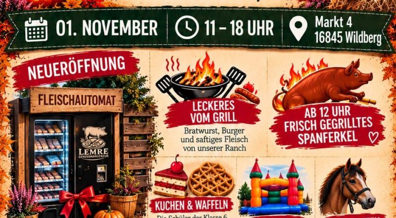 Flyer zum Hoffest auf der LemRe Ranch in Wildberg am 1. November 2026